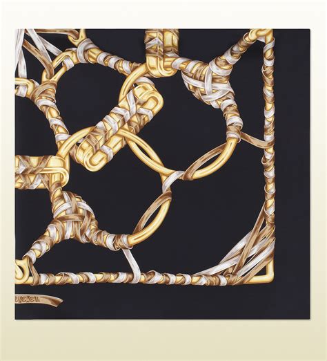 gucci scarf black and gold|gucci black and white scarf.